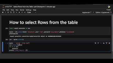 MySQL using Python - Select Rows from the Table