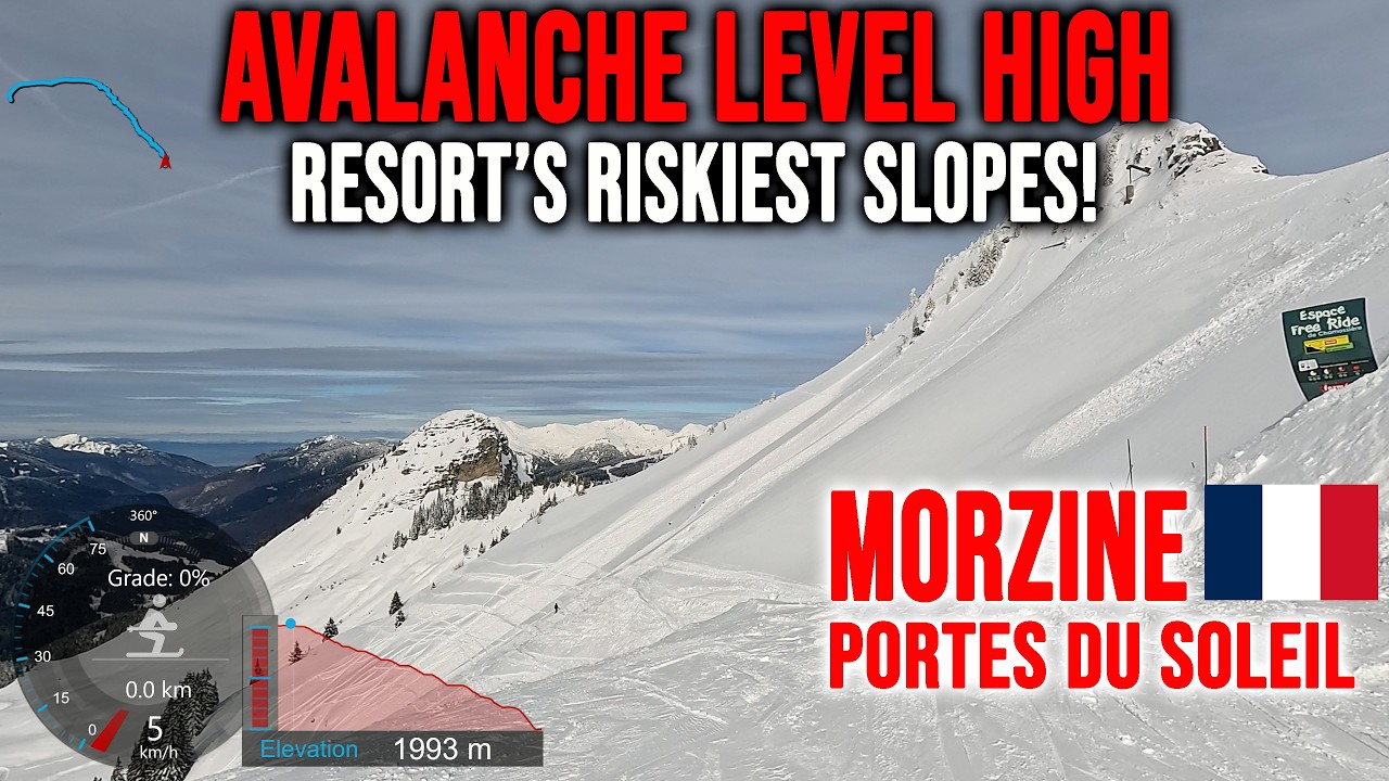 [4K] Skiing Morzine, Avalanche Level High - Riskiest Slopes! Portes du Soleil France, GoPro HERO13