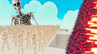 100x SKELETON + 1x GIANT vs 3x EVERY GOD - Totally Accurate Battle Simulator TABS