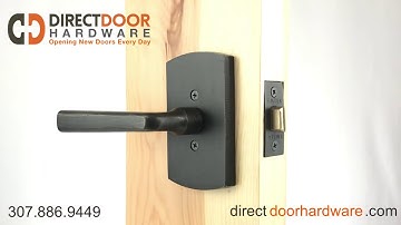 Emtek Sandcast Bronze Cimarron Lever Handle with Style 4 Rosette in Medium Bronze