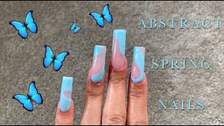 ♡ Trendy Abstract Spring Nails | Polygel Nails ♡