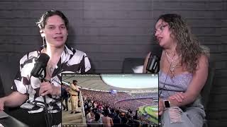 HOW IS THIS NORMAL IN INDIA!? Waleska & Efra first time reaction to Indian Cricket Match singing