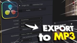 davinci resolve → how to export as audio only/ mp3 (not mov file)