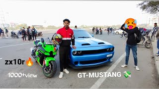 GT- Mustang 🐎 zx10r 💸 | crazy ride🥵