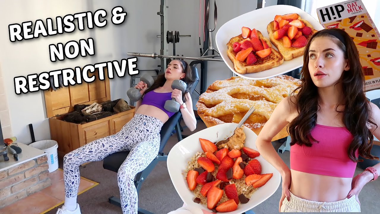 what I ACTUALLY eat in a day & workout with me