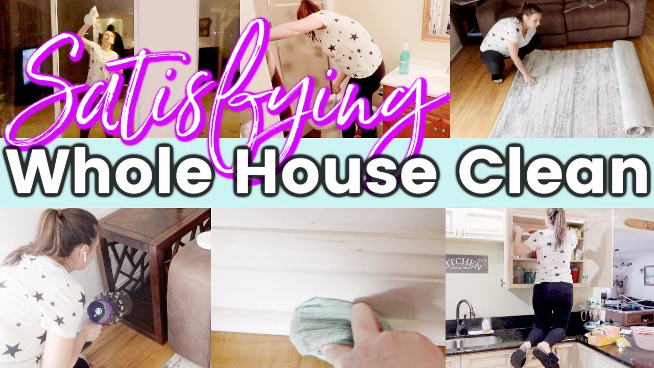 *SATISFYING* WHOLE HOUSE CLEAN WITH ME 2021 | ROOM MAKEOVER