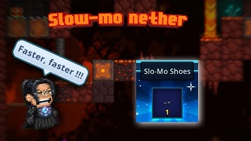 Pixel Worlds - Completing a nether with slow mo shoes