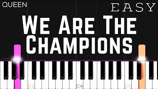 Queen - We Are The Champions | EASY Piano Tutorial