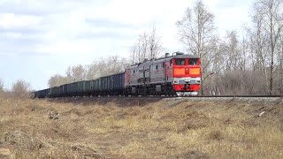 "Супер приветливая бригада" Тепловоз 2ТЭ10М-2558 с грузовым поездом