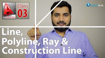 Making Line, Polyline, Construction Line & Ray - AutoCAD 2021 Class 03 Urdu | GlobalTech Production