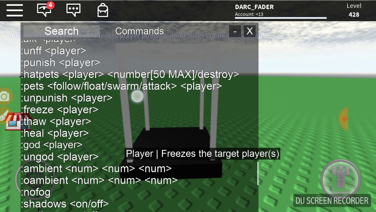 how to disable commands in kohls admin roblox