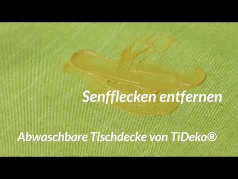 Abwaschbare Tischdecke von TiDeko®: So einfach entfernen Sie Senfflecken