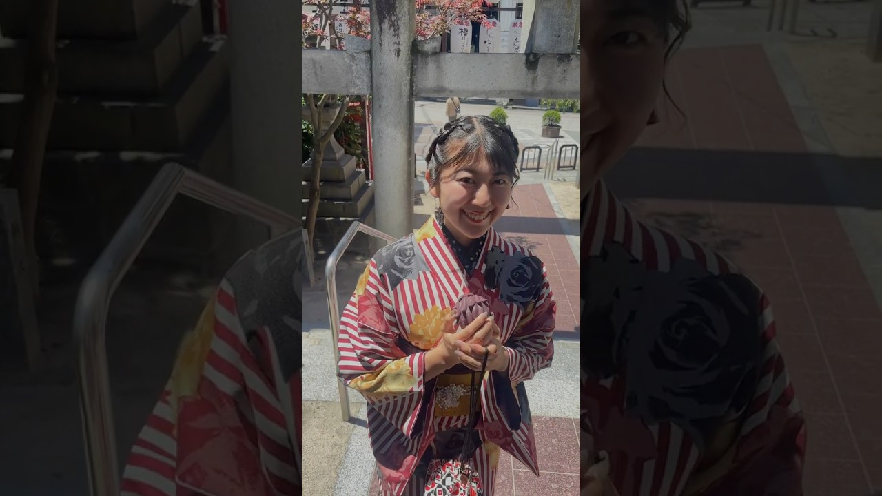 I wore a kimono and visited Kushida Shrine, a famous shrine in Fukuoka Prefecture!