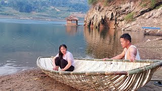 How to make a boat yacht out of bamboo  Amazing hand skills  Green forest life, farm at the lake