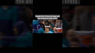 Lamelo Hits 3 From The Logo And The Announcer Goes Crazy