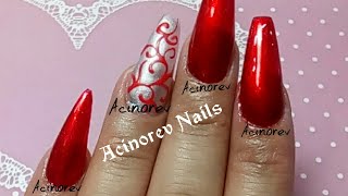 Uñas rojas brillo extremo/ red nails extra shine