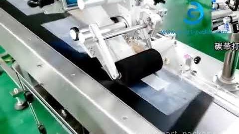 Big bag empty pouch automatic paging feeding top labeling machine with coding printer fucntion