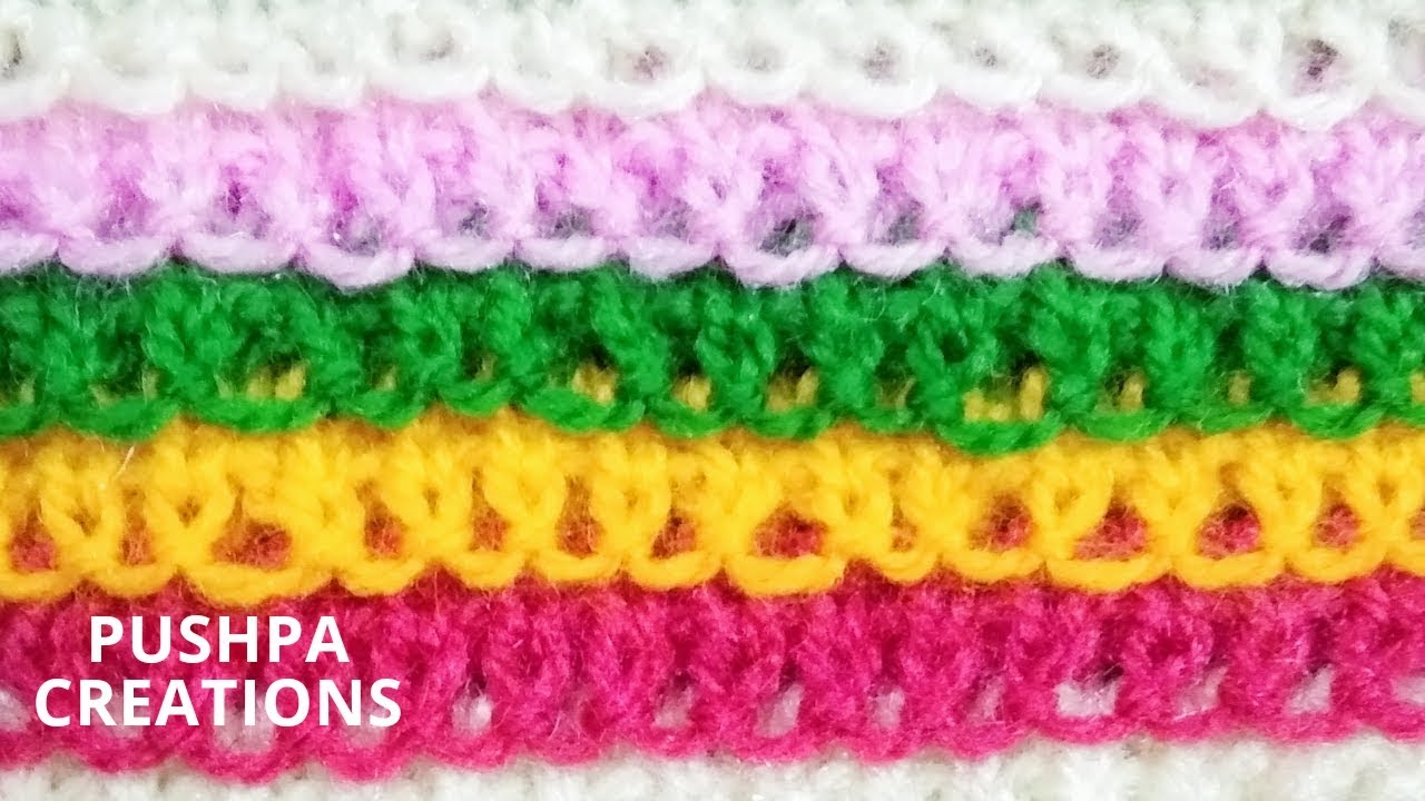 Multi Colour Knitting Design ladies/kids/gents/Cardigan (Hindi) | PUSHPA CREATIONS