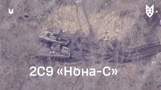 Две САУ «Нона» уничтожены ракетным ударом «HIMARS», н.п. Новомихайловка.