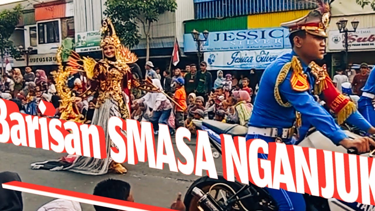 KARNAVAL NGANJUK tingkat SMP SMA dan UMUM. Barisan SMASA Nganjuk