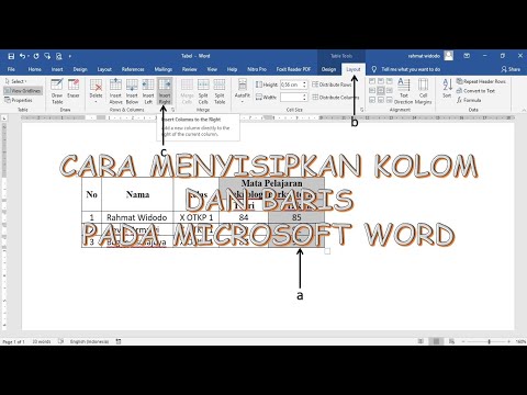 Video: Cara Menyisipkan Kolom