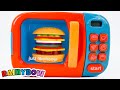 Create and learn with toy kitchen cooking  preschool toddler learning