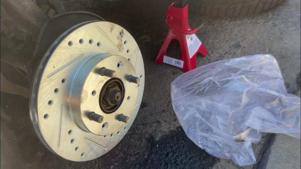 Detroit Axle drill slotted rotors Honda Civic install review YouTube