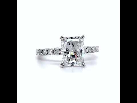 Round Brilliant Lab Grown Diamond Engagement Ring Setting 2.4ct ring video