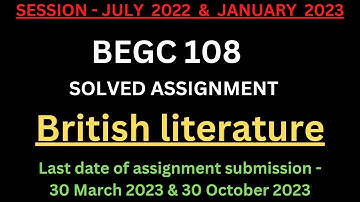 BEGC 108 Solved Assignment 2022-23 | BEGC 108 Solved Assignment 2022-2023 | BEGC 108 Assignment PDF