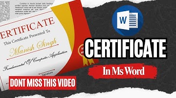 How to Create a Professional Certificate in MS Word | Step-by-Step Tutorial