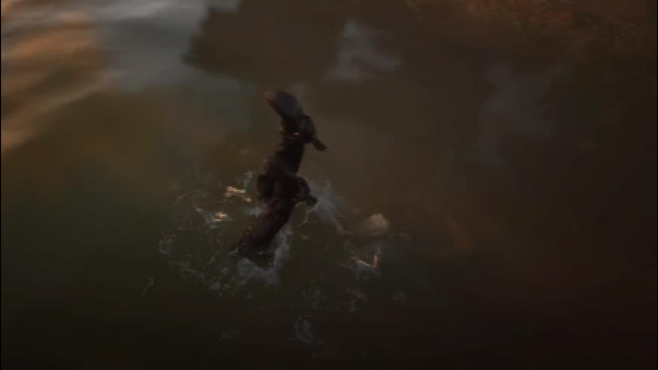 Red Dead Redemption 2 - Arthur Falls Face First Into Murky Swamp Water ...