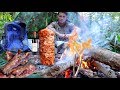 ONE DAYS SOLO BUSHCRAFT AND THEN COOKING TURKISH DONER KEBAB RECIPE ►RELAX LIFE IN FOREST