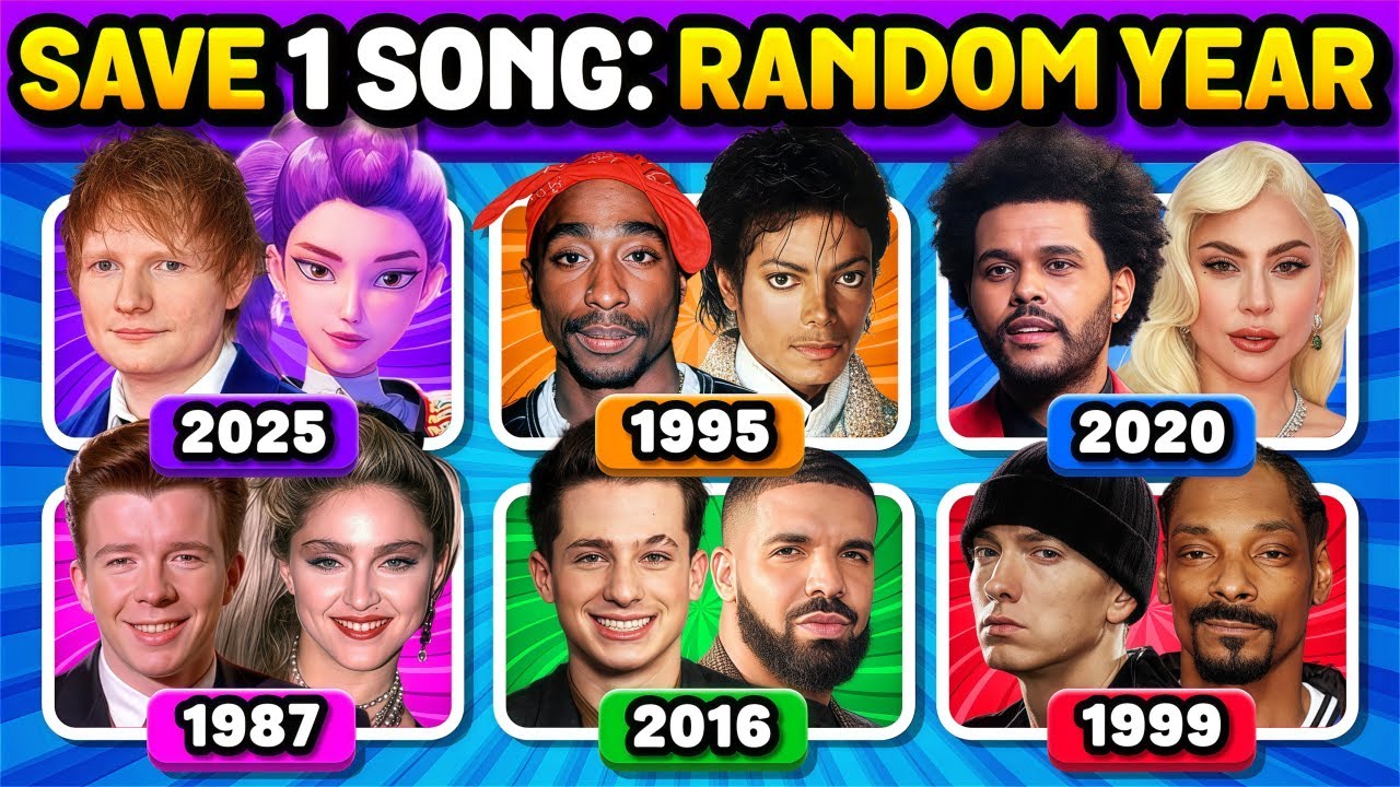 RANDOM YEAR 🔥 Save One Song (6 Songs Challenge) | Music Quiz 2025
