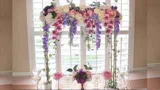 DIY Tall Romantic Garden Wedding Centerpiece