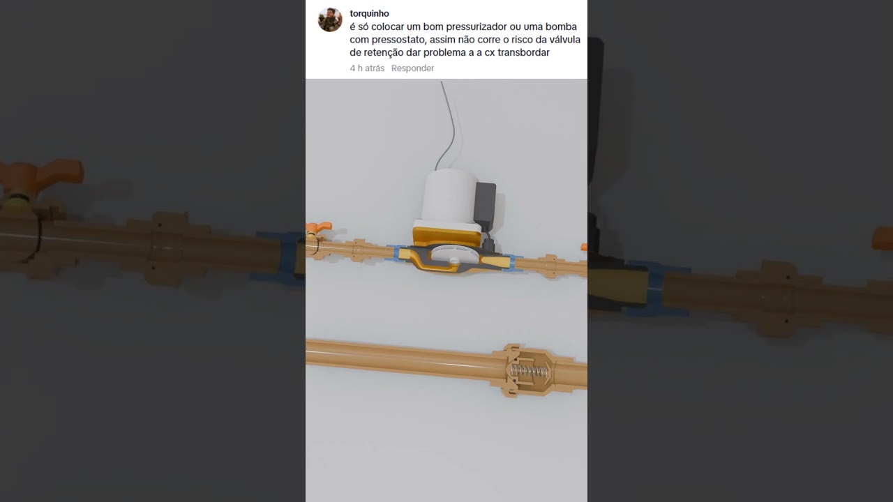 Esquema de instalação de pressurizador de água