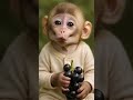 Baby Monkey Puffs Up His Cheeks with Grapes 🍇🐒