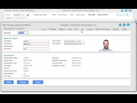 The LL Roberts Group Payroll Demo - Employee Processes Timesheet