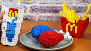 LEGO Жареная Курица: Красная Против Синей Еды | Лего В Реальной Жизни | Stop Motion Cooking И ASMR