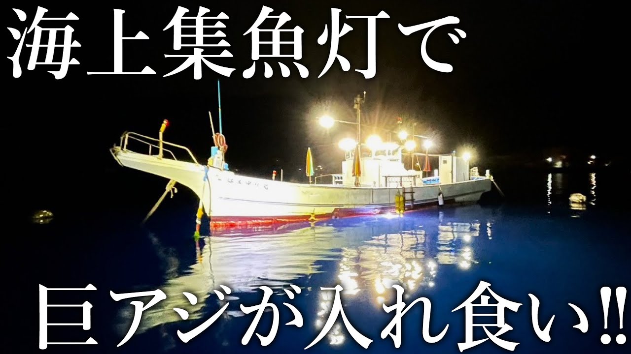足元サビキで巨アジが入れ食い！限界まで集魚灯を灯した係留船の魚影がヤバすぎる…