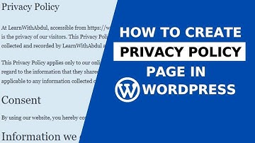 How to Create Privacy Policy Page in WordPress| WordPress Tutorial In اردو/Hindi