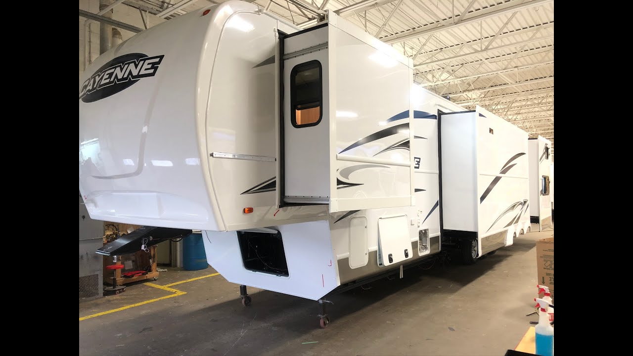 Custom Cayenne 43' QB 5BH 6 Slide Full Time Fifth Wheel YouTube