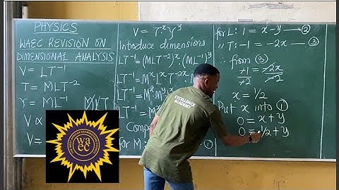 DIMENSIONAL ANALYSIS 2023 Physics WAEC and NECO questions (WAEC past questions and answers)