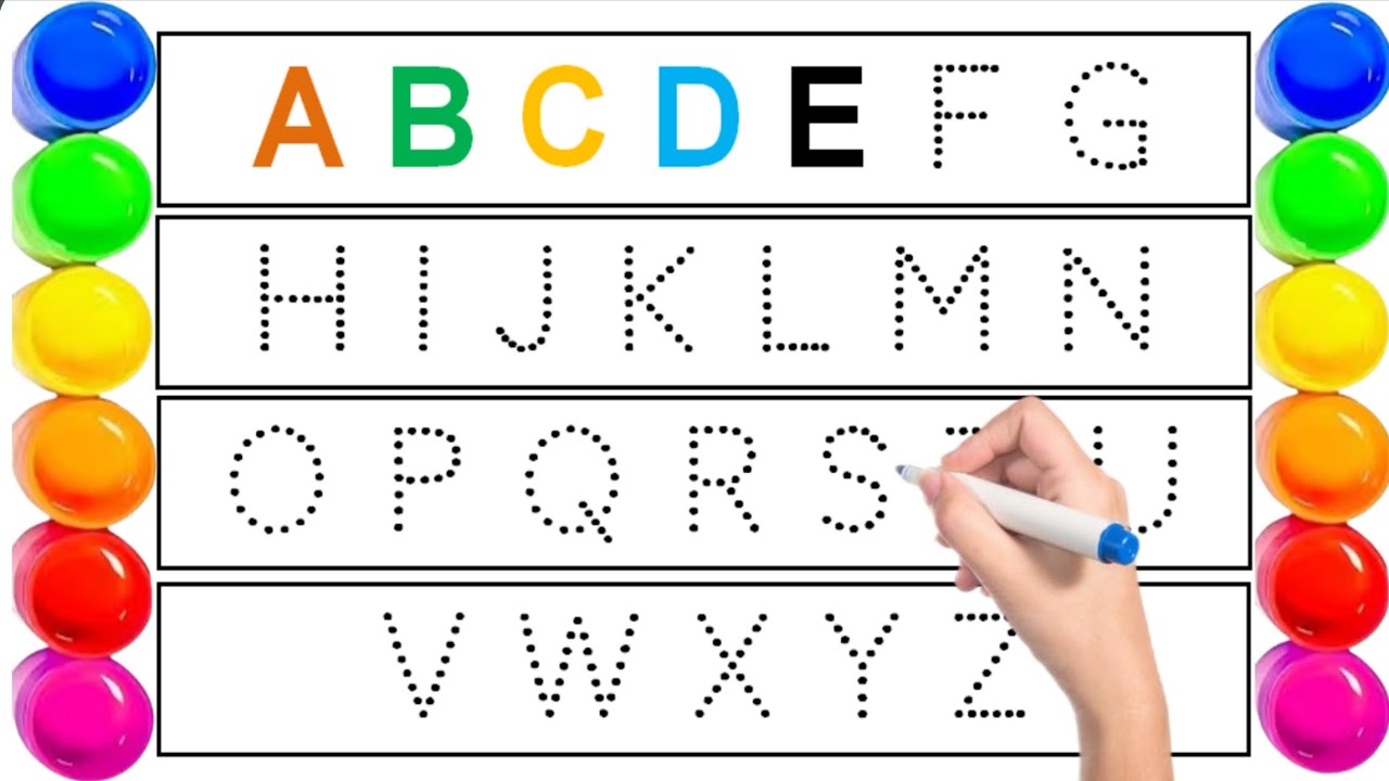 ABCD practice video for babies 🇮🇳🎨! English alphabetical rhymes ! A to ...