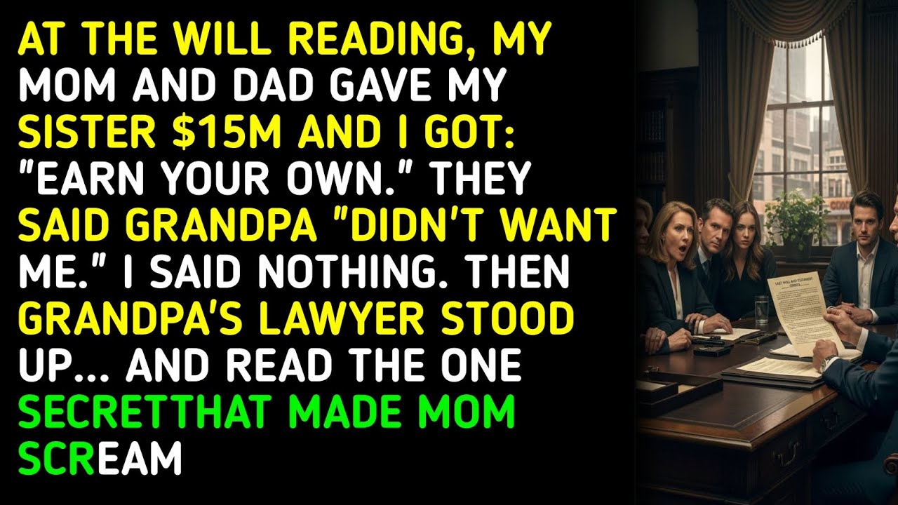 AT THE WILL READING, MY MOM AND DAD GAVE MY SISTER $15M AND I GOT: 