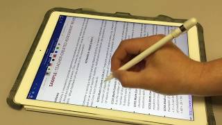 Marking up documents in word for iOS using iPad Pro an Apple Pencil