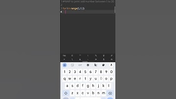 WAP to print odd numbers between 1 to 20 in python
