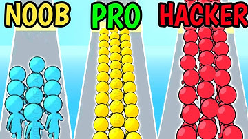 Runner Pusher - Noob vs Pro vs Hacker - Gameplay Walkthrough