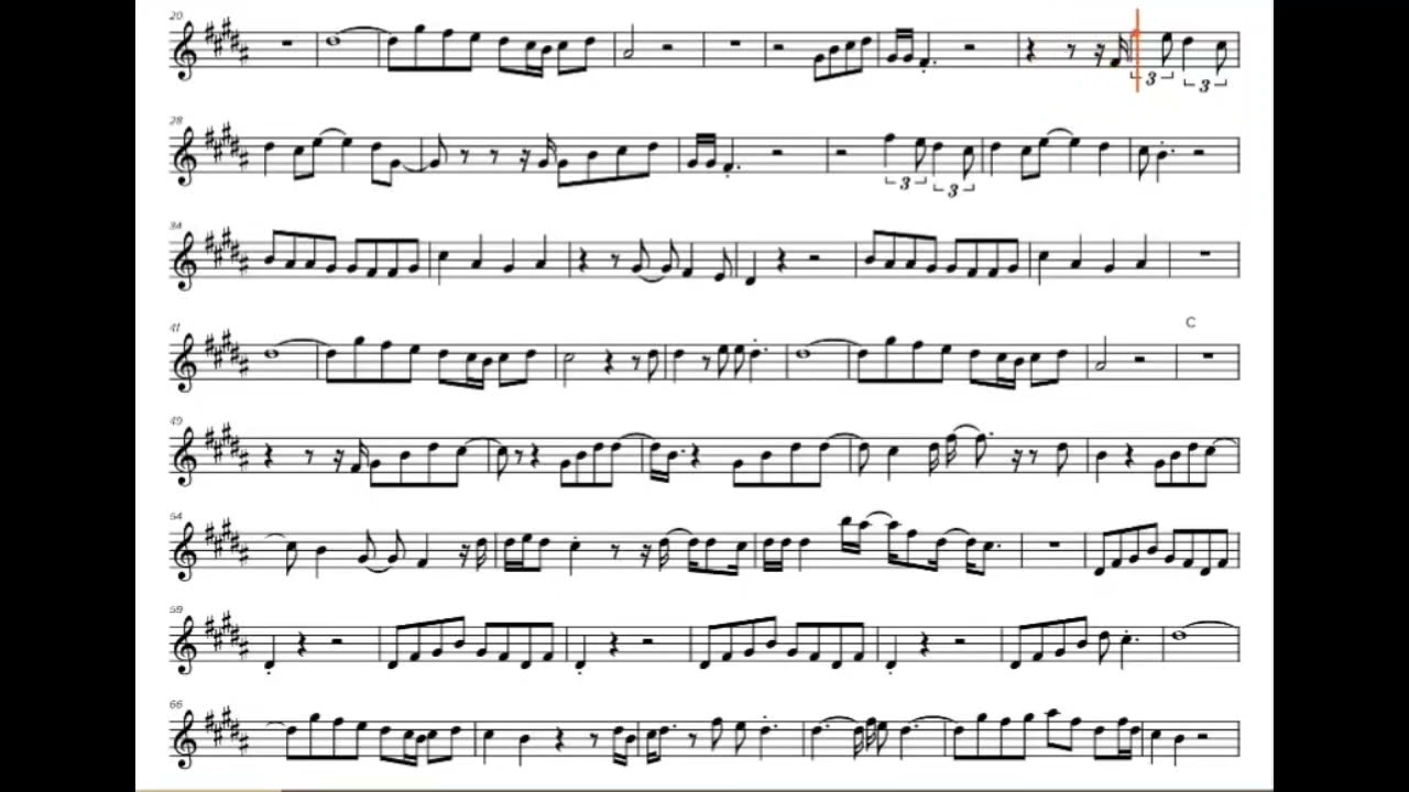 Get You - Daniel Caesar ft. Kali Uchis Alto Sax Music sheet prepared by John Poe