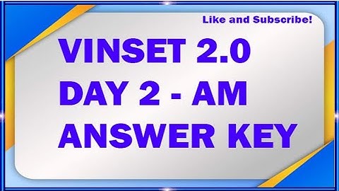 VINSET 2.0 DAY 2 AM| RADIO BASED INSTRUCTION |ANSWER KEY