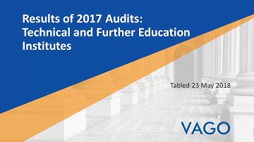 Results of 2017 Audits: Technical and Further Education Institutes